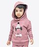 Ariel Cotton Knit Full Sleeves Puppy Printed Sweatshirt - Light Pink