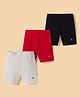 Pine Kids Cotton Lycra Knit Above Knee Length Solid Colour Shorts Pack Of 3 - Colour May Vary