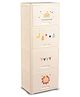 Babyhug 4 Layer Sun & Cloud Theme High Density Plastic Storage Cabinet for Kids - White| Multipurpose Organizer for Toys, Books & Clothes| Easy to Install| Easy Open Shelves| Nursery Organizer