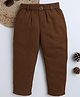 BAATCHEET Cotton Woven Solid Pant - Brown