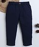BAATCHEET Cotton Woven Solid Pant - Navy Blue