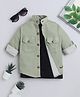 BAATCHEET Cotton Woven Full Sleeves Solid Jacket With Tee - Green