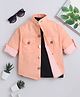 BAATCHEET Cotton Woven Full Sleeves Solid Jacket With Tee -  Peach