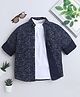 BAATCHEET Cotton Woven Full Sleeves Abstract Printed Shirt With Tee - Navy Blue