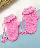 Little Peas Pearls Embellished Crochet Handmade Crochet Socks - Light Pink