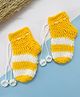 Little Peas Striped Handmade Crochet Socks - Yellow & White