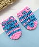 Little Peas Striped Handmade Crochet Mittens - Light Pink &  Blue