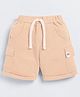 Little Ninja Cotton Knit Solid Cargo Shorts - Beige
