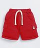 Little Ninja Cotton Knit Solid Cargo Shorts - Red