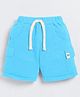 Little Ninja Cotton Knit Solid Cargo Shorts - Blue