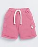 Little Ninja Cotton Knit Solid Cargo Shorts - Pink