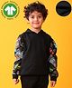 Anthrilo Fleece Knit Full Sleeves Truck Printed With Comfort Fit Hoodie - Black