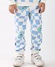 Anthrilo Fleece Knit Checked   Winter Joggers - Blue