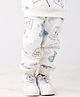 Anthrilo Fleece Knit Cat Printed  Joggers - White