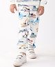 Anthrilo Fleece Knit Vehicles  Printed  Joggers - Off White