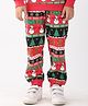 Anthrilo Fleece Knit Christmas Theme Ho Ho Text Printed Joggers - Red