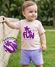Babyoye 100% Cotton Yarn Dyed Half Sleeves T-Shirts & Shorts Set  with Fun Days Ahed Print - Marshmellow & Blue