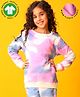 Anthrilo Fleece Knit Full Sleeves Tie Dye Light Winter Sweatshirt - White