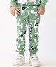 Anthrilo Fleece Knit Animal Printed Joggers - Green
