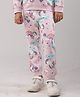 Anthrilo Fleece Knit Floral & Unicorns Printed Winter Joggers - Pink