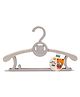 Adjustable Baby Plastic Hangers with Bear Design - Pack of 5 Grey| for Newborn & Infant Clothes| Durable Closet & Drying Hangers