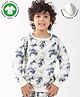Anthrilo Fleece Knit Full Sleeves Marble Printed Comfort Fit Sweatshirt - Blue