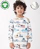 Anthrilo Fleece Knit Full Sleeves Vehicles Printed Light Winter Sweatshirt - Off White