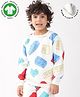 Anthrilo Fleece Knit Full Sleeves Building Blocks  Printed Light Winter Sweatshirt - Off White