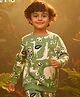 Anthrilo Fleece Knit Full Sleeves Animals Printed Light Winter Sweatshirt - Green