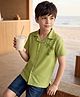 Kookie Kids Cotton Woven Half Sleeves Shirt With Tree Print - Light Green