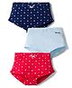 Pine Kids Cotton Elastane Knit Hearts & Polka Dots Printed Panties With Bow Applique Pack Of 3 ( Colour May Vary )