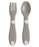 Chicco First Solid Color Cutlery Set BPA Free Material and Ergonomic Design - Grey