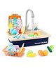 FUNVERSE Kitchen Set for Kids - Plastic Kids Play Kitchen Sink/Washbasin with Running Water for Kids - Electronic Washbasin,Pretend Role Play Kitchen Toys Set (Blue)(Washbasin)