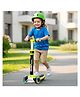 R for Rabbit Road Runner Stellar Kids Scooter with Bluetooth Music & Lights 3 Level Height Adjustable LED PU Wheels Kick Scooter - Back & Neon Green
