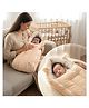 R for Rabbit Snuggy Cucoon Baby Sleeping Bag Bedding Set Ultra-Soft Fleece Outer Layer with 100% Cotton Inner Fabric Dual Zipper Multipurpose Travel Friendly - Beige