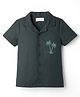 Kookie Kids Cotton Woven Half Sleeves Shirt With Tree Print - Dark Green