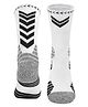 Neska Moda Cotton Elastane Colour Blocked Geometric Designed Mid Calf Socks - White & Black