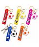 IncyWincy Football Keychains for Boys (Pack of 5)  Silicone Soccer Keyring Strap Bag Charm, Sports Birthday Return Gift for Kids (Assorted Colours)