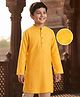 Pine Kids Cotton Woven Full Sleeves Solid Kurta - Mustard