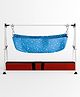 MY CRADLLE Baby Boy's and Girl's Full Folding Swing Baby Cradle Ghodiyu with Net, Square Steel, Stainless Steel (Cloth Colour May Vary) (SquarePipe) (IND-MYCRADLLE)