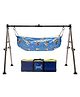 MY CRADLLE Baby Boy's and Girl's Full Folding Swing Baby Cradle Ghodiyu with Net, Square Steel, Stainless Steel (Cloth Colour May Vary) (SquarePipe) (NRI-MYCRADLLE)