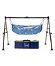 Cradleking Baby Boy's and Girl's Full Folding Swing Baby Cradle Ghodiyu with Net, Square Steel, Stainless Steel (Cloth Colour May Vary) (SquarePipe) (NRI-MYCRADLLE)