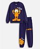 Nap Chief Cotton Knit Full Sleeves Garfield Featuring Character Printed Light Winter Sweatshirt & Joggers Set - Skipper Blue