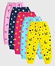KUCHIPOO Cotton Knit Pack Of 5 Hearts Stars Polka Dots Bows Printed Pyjamas - Pink Blue Yellow Navy Blue & Dark Pink
