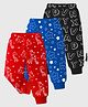 KUCHIPOO Cotton Knit Pack Of 3 Giraffes & Starts Printed Pyjamas - Red Black & Blue