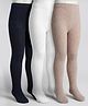 Bonfino Knit Solid Color Stockings Pack of 3 - Black White & Beige