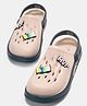 Pantaloons Junior Colour Blocked MVP Text Applique Detailed Perforated Slingback Clogs - Beige