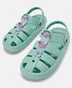 Pantaloons Junior Floral & Heart Applique Detailed Perforated Slingback Gladiator Clogs - Mint