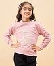 StyloBug Cotton Knit Full Sleeves Tropical Theme Printed Light Winter Sweatshirt - Pink