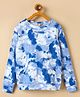 StyloBug Cotton Knit Full Sleeves Tie Dye Light Winter Sweatshirt - Blue